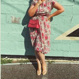 Vintage floral midi dress Tabby size L
